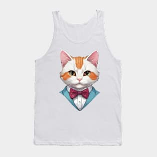 Fancy Cat with Bowtie no.15 Tank Top